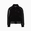 Acne Studios Omber Cropped Padded Wool-blend And Leather Bomber Jacket In Black
