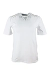 Ermanno Scervino Short Sleeve Crew Neck T-shirt With Embroidery In White