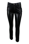ERMANNO SCERVINO SLIM FAUX LEATHER TROUSERS WITH EMBOSSED INSERTS,D387P312 APEYU95708