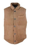 BRUNELLO CUCINELLI NUBUCK LEATHER VEST PADDED WITH REAL GOOSE DOWN,MPMOP1815 -C7560