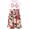 DOLCE & GABBANA MULTICOLOR DRESS FOR GIRL WITH CAMELLIAS,L5JD1S G7YFA HA2AI