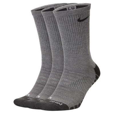 Nike Everyday Max Cushioned Training Crew Socks (3 Pairs) (carbon Heather) In Carbon Heather,anthracite,anthracite