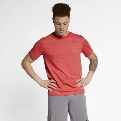 Nike Dri-fit Men's Training T-shirt In Light University Red Heather,black