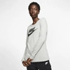 Nike Sportswear Women's Long-sleeve T-shirt In Dark Grey Heather,black