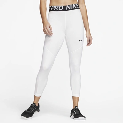 Nike Women's  Pro Crop Leggings In White