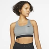 Nike Women's Swoosh Medium-support Non-padded Sports Bra In Grey
