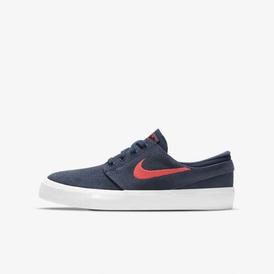 Nike Sb Stefan Janoski Big Kids' Skate Shoe (midnight Navy) - Clearance Sale In Midnight Navy,photon Dust,white,laser Crimson