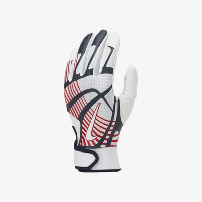 Nike Hyperdiamond Edge Softball Batting Gloves (white) - Clearance Sale In White,white,obsidian,white