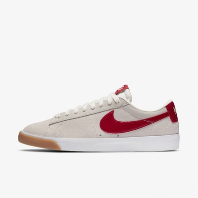 Nike Sb Blazer Low Gt Skate Shoe In Sail,white,gum Light Brown,cardinal Red