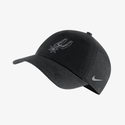 Nike Spurs Heritage86  Dri-fit Nba Cap In Black,flat Silver