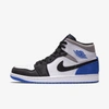 Jordan Air  1 Mid Se Men's Shoe (white) In White,black,light Smoke Grey,hyper Royal