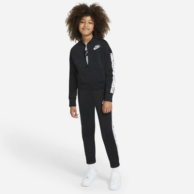 Nike Sportswear Big Kids' Tracksuit In Black,white