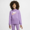 Nike Kids' Sportswear Girls' Pullover Hoodie (violet Star) In Violet Star,white