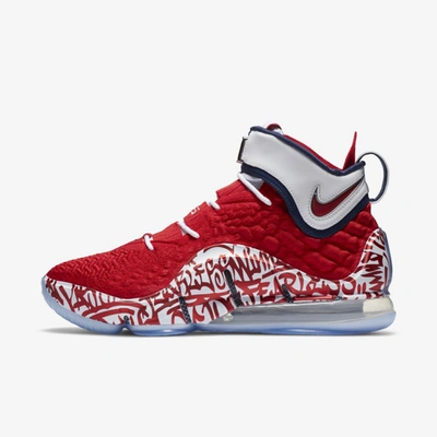 Nike Lebron 17 "fire Red" Basketball Shoe (university Red) In University Red,white,university Red