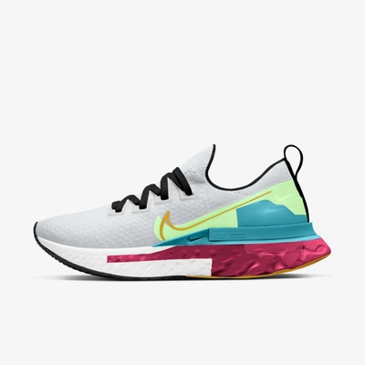 Nike React Infinity Run Flyknit Premium Women's Running Shoe In Pure Platinum,vapor Green,cardinal Red,university Gold