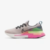 Nike Women's React Infinity Run Flyknit Running Sneakers From Finish Line In Violet Ash,pink Blast,atomic Pink,dark Smoke Grey