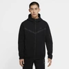 Nike Lightweight Hooded Sweatshirt With Zip Men's Sportswear Tech Fleece Hoodie Black/black In Black