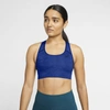 Nike Dri-fit Swoosh Women's Medium-support Non-padded Sports Bra In Hyper Royal,black