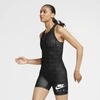 Nike Air Women's Printed Running Bodysuit In Black,white