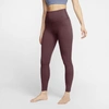 Nike Yoga Luxe Women's High-waisted 7/8 Infinalon Leggings In Night Maroon,dark Beetroot