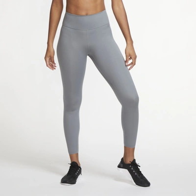Nike One Luxe Women's Mid-rise 7/8 Leggings In Smoke Grey,clear