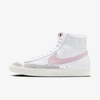 Nike Men's Blazer Mid '77 Vintage Leather High-top Sneakers In White,sail,pink Foam