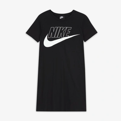 Nike Sportswear Big Kids' (girls') T-shirt Dress In Black/white | ModeSens