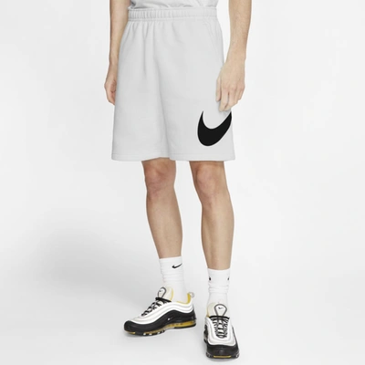 Nike Sportswear Club Fleece Logo Shorts In White/white