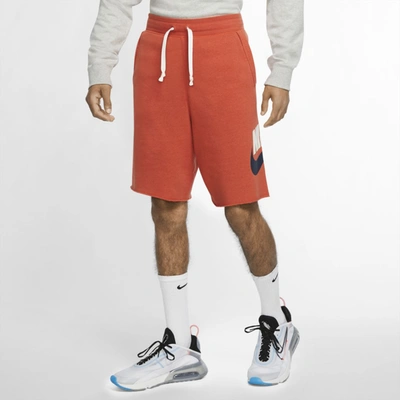 Nike Sportswear Alumni Men's French Terry Shorts In Mantra Orange,sail