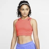 Nike Aeroswift Women's Running Crop Top In Bright Mango,black