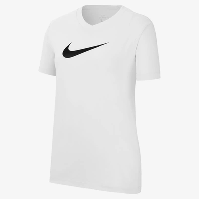 Nike Dri-fit Legend Big Kids' (girls') V-neck Training T-shirt In White