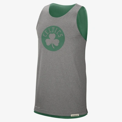 Nike Boston Celtics Standard Issue Men's  Nba Reversible Tank In Clover,dark Grey Heather,white