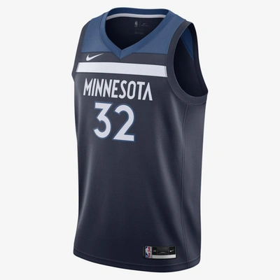 Nike Karl-anthony Towns Timberwolves Icon Edition 2020  Nba Swingman Jersey In College Navy