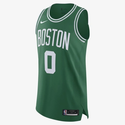 Nike Jayson Tatum Celtics Icon Edition 2020  Nba Authentic Jersey In White/green