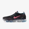Nike Women's Air Vapormax Flyknit 3 Running Sneakers From Finish Line In Black,baltic Blue,metallic Silver,hyper Pink
