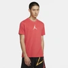 Jordan Jumpman Men's Short-sleeve Crew In Track Red,oatmeal