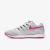Nike Court Air Zoom Vapor X Womenâs Hard Court Tennis Shoe In Grey Fog,white,pink Blast