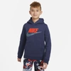 Nike Sportswear Club Fleece Big Kidsâ Pullover Hoodie In Midnight Navy,heather