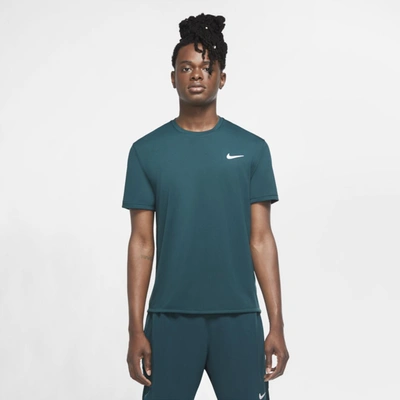 Nike Court Dri-fit Men's Short-sleeve Tennis Top In Dark Atomic Teal,dark Atomic Teal,white