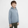 Nike Sportswear Club Big Kids' Pullover Hoodie In Ozone Blue,heather,white