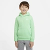 Nike Sportswear Club Big Kids' Pullover Hoodie In Cucumber Calm,white