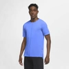 Nike Yoga Dri-fit Men's Short-sleeve Top In Royal Pulse,black