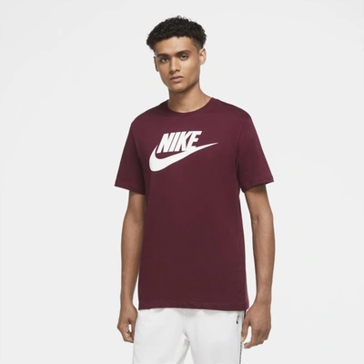 Nike Sportswear Men's T-shirt In Dark Beetroot,white