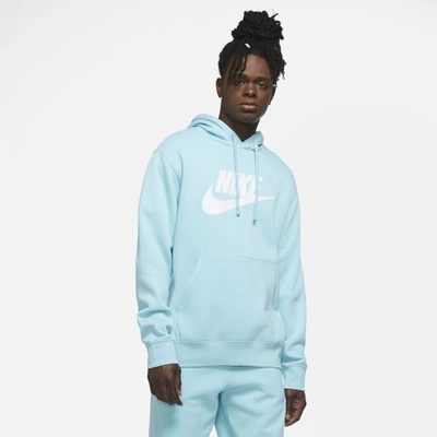 Nike Sportswear Club Fleece Men's Graphic Pullover Hoodie In Bleached Aqua,bleached Aqua