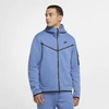 Nike Sportswear Tech Fleece Men's Full-zip Hoodie In Stone Blue,black