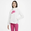 Nike Kids' Sportswear Girls' Pullover Hoodie In White,pinksicle