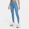 Nike One Luxe Women's Heathered Mid-rise Leggings In Dark Atomic Teal,clear