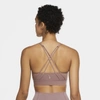 Nike Swoosh Luxe Women's Medium-support Padded Longline Sports Bra In Smokey Mauve,desert Dust