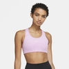 Nike Swoosh Women's Medium-support 1-piece Pad Sports Bra (beyond Pink) In Beyond Pink,white