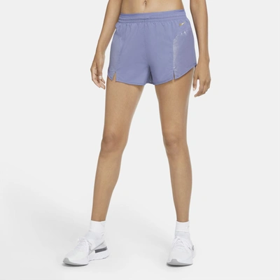 Nike Icon Clash Tempo Luxe Women's Running Shorts In World Indigo,world Indigo,metallic Gold
